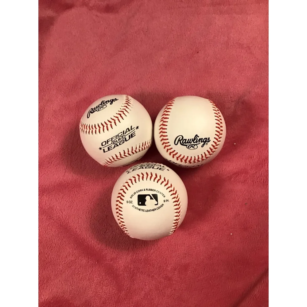 Rawlings White Red Baseball Set of 3